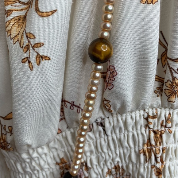 Tiger eye and Pearl necklace - Picture 2 of 3